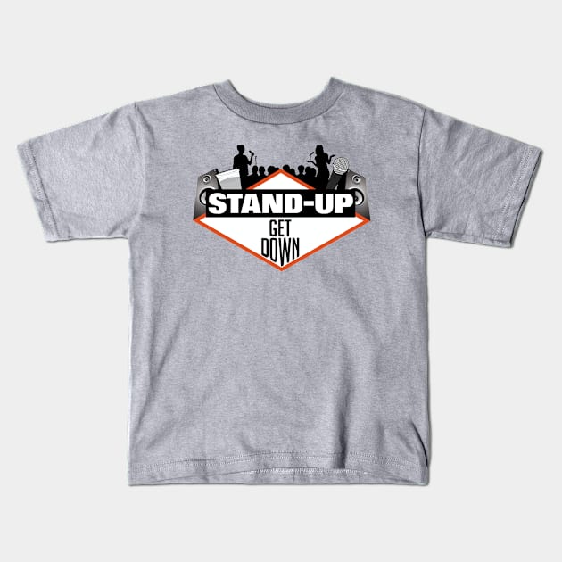 ‘Standup Getdown’ Classic Logo Kids T-Shirt by GrownDad